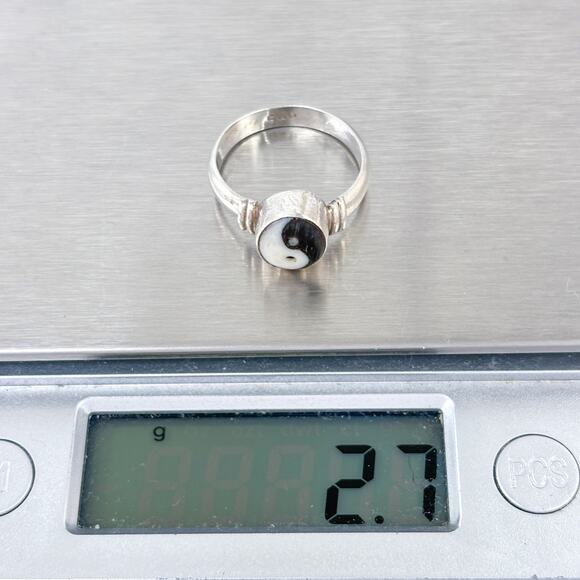 Vintage Sterling Silver 925 Yin Yang Ring Size 6 - Picture 10 of 10